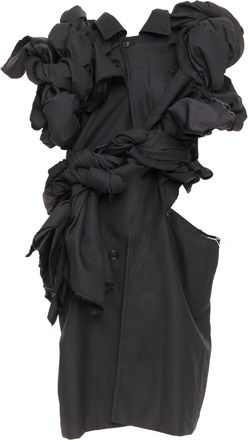 Comme Des Gar&ccedil;ons Comme des Garcons black textured 3D multi knots cut out coat