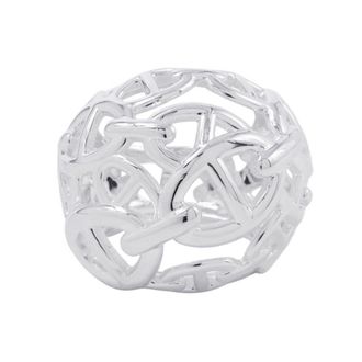 Herm&egrave;s Silver Silver 925 Band Ring (Pre-Owned)