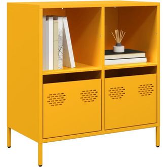 vidaXL Credenza Giallo Senape 68x39x73,5 cm Acciaio Laminato a Freddo - Vidaxl