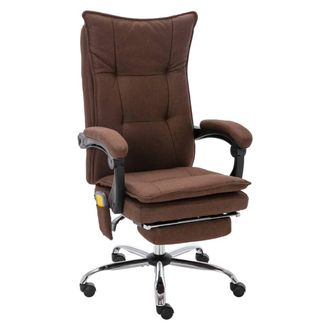 vidaXL Silla De Oficina De Masaje De Tela Marr&oacute;n Vidaxl