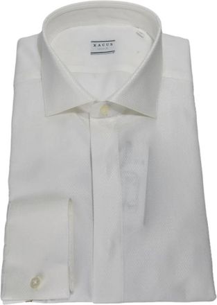 Xacus Tailor Shirt 21105001 Elegante Dressability - Heren - Zakelijke Overhemden - Beige - S - Katoen - Overhemden