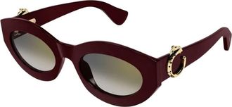 Cartier Ct 0638S 003 Zonnebrillen - Dames - Zonnebrillen - Rood - 53 MM - Accessoires