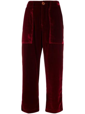 JEJIA Pantaloni crop a vita alta - Rosso