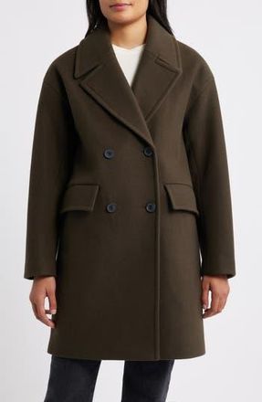 Lucky Brand Boxy Double Breasted Coat in Loden at Nordstrom Rack, Size X-Large