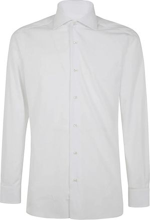 Barba Casual Overhemd met Hals - Heren - Zakelijke Overhemden - Wit - 5XL - Overhemden