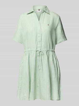 Tommy Hilfiger Ausgestelltes Hemdblusenkleid aus reinem Leinen in Hellgruen, Gr&ouml;&szlig;e 36
