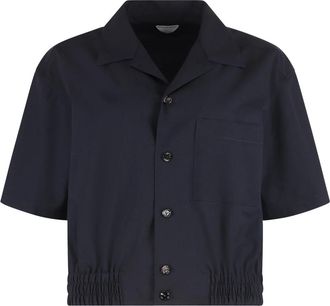 Bottega Veneta Wollen overhemd - Dames - Overhemden - Blauw - XS - Wol - Overhemden
