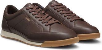 BOSS Leather sneakers with foil logo