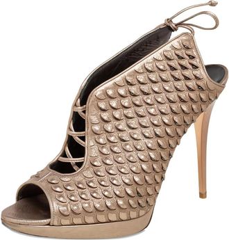 Ferragamo Sandali in pelle di pitone goffrata - Toni neutri