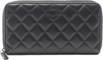 Chanel quilted wallet - women - Lambskin - One Size - Black