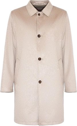 Kired Dubbelzijdige Beige Kasjmierjas - Heren - Mantel - Beige - XL - Kasjmier - Jassen