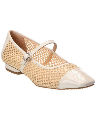 Donald J Pliner Ditzy Raffia & Patent Flat