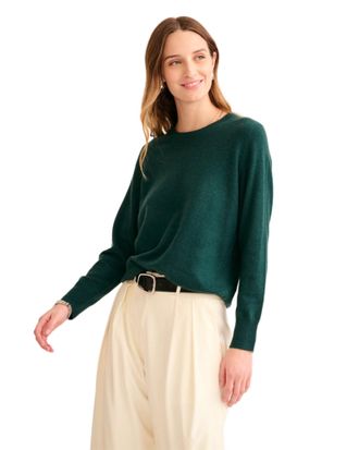 Naadam Womens The Original Cashmere Crewneck Sweater, Pine, M