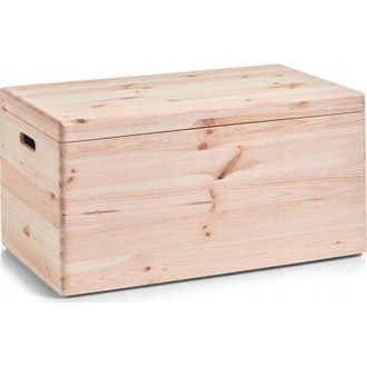 ZELLER Caja De Almacenamiento Multiusos En Pino Natural Con Tapa