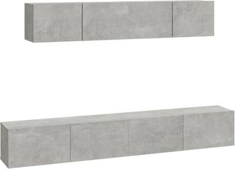 vidaXL Vidaxl - Set De Muebles De Tv 4 Pzas Madera Contrachapada Gris Hormig&oacute;n