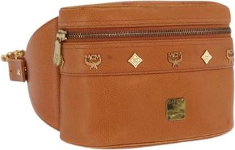 MCM Pre-owned Belt Bags, female, Brown, Size: ONE SIZE Pre-owned Leather Crossbody Bag