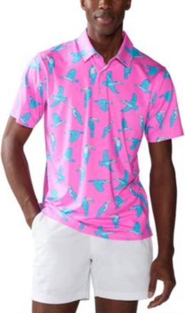 Chubbies The Toucan Do It Performance Polo 2.0 In Pink/blue