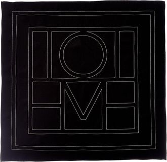 Toteme Embroidered Monogram Silk Scarf