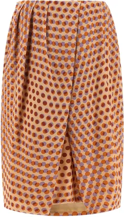 Dries Van Noten Multicolor Silk Midi Womens Skirt