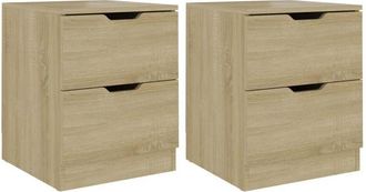 vidaXL Vidaxl - Mesitas noche 2 uds madera ingeniería roble Sonoma 40x40x50 cm