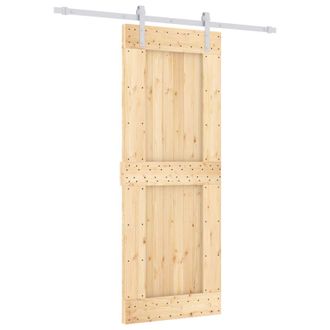 vidaXL Puerta Corredera Natural Y Blanco 80 X 210 Cm Vidaxl
