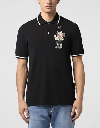 Philipp Plein Polo T-Shirt New York Tennis Patch Men in Black at Nordstrom, Size Xxx-Large