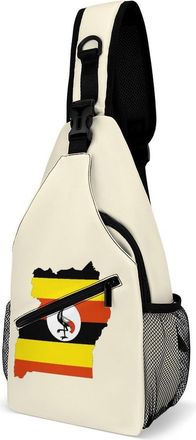 Generic Uganda Map Flag Mens Shoulder Bags Sling Crossbody Backpack Travel Hiking Chest Bag with Small Side 38x20cm