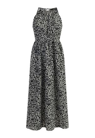 Faina Maxi-jurk met luipaardprint Dames Grijze Leeuw