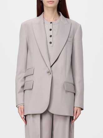 Simona Corsellini Blazer monopetto in misto cotone con rever a lancia