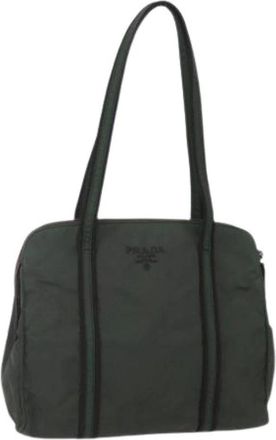 Prada Pre-owned Shoulder Bag - Dames - Vintage Schoudertas - Groen - ONE Size - Nylon - Vintage