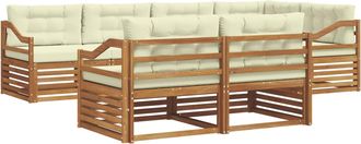 vidaXL Conjunto De Sof&aacute;s De Exterior 7 Uds. Natural Y Crema Vidaxl