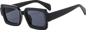 Generic Mens And Womens Outdoor Square Sunglasses Vacation Commuter Driving Sun Glasses(Black)