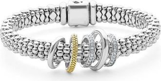 Lagos Caviar Lux Pavé Diamond Rope Bracelet in Two-Tone at Nordstrom, Size 7
