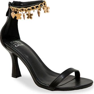 Chase + Chloe by Intouch Footwear Iridessa Charm Ankle Strap Sandal in Black at Nordstrom Rack, Size 6.5