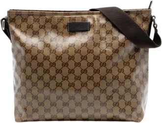 Gucci Pre-owned Cross Body Bags, female, Brown, Size: ONE SIZE Pre-owned Coated Canvas Crossbody Bag