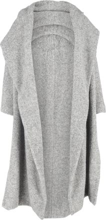 Max Mara Long Open Coat in Grey Wool
