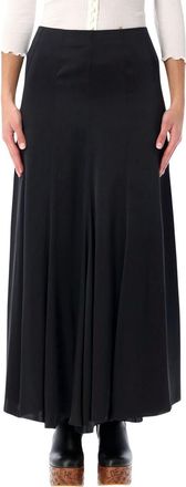 Chloé Black Silk Satin Maxi Skirt