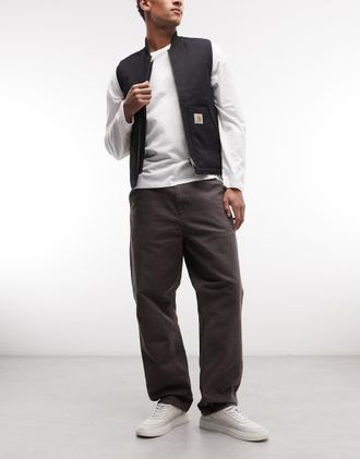 Carhartt Work in Progress Single Knee - Jeans dritti ampi marrone slavato