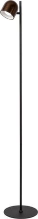 Lucide L&aacute;mpara de suelo de metal con 1 led integrado, caf&eacute;