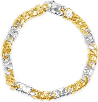 Pompeii3 Mens Figaro Link 14k Gold (35gram) or Platinum (57gram) 7.5mm Bracelet 8