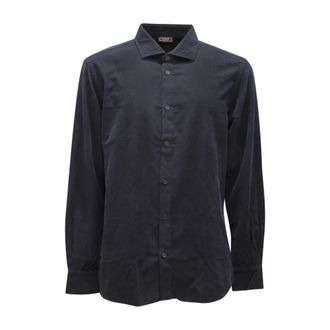 PESERICO Camicia Velluto Velvet Shirt E - male - Peserico - Casual Shirts - Blue - 2XL - Shirts