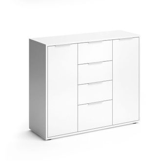 Vicco Cassettiera per camera da letto Leon, Bianco, 100 x 84 cm
