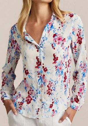 Bella Dahl Classic Button Down Shirt In Nautical Bloom Print