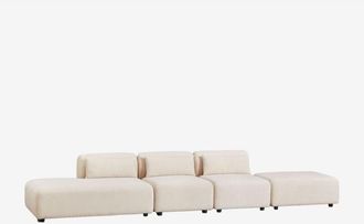 Sklum Sklum - Sof&aacute; Modular De 3 Piezas Con Div&aacute;n Izquierdo Y Puff Fogler