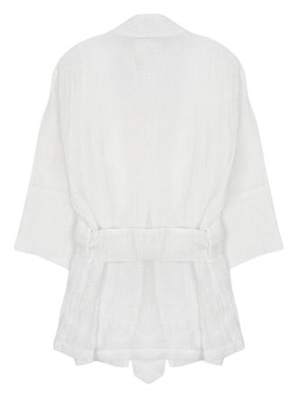 120% Lino Linen Kimono Jacket - White