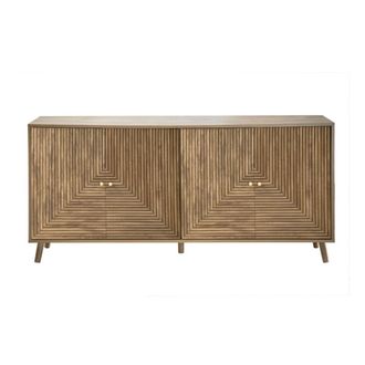 Calicosy Buffet de 4 puertas con frentes laminados l156 cm - efecto madera