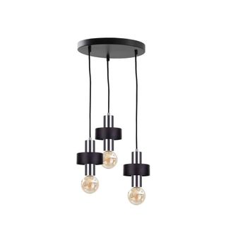 Netlighting Unica Cluster Pendant Ceiling Light Black Silver 35cm 3x E27