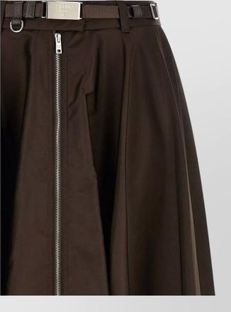 Prada zip-front midi a-line skirt