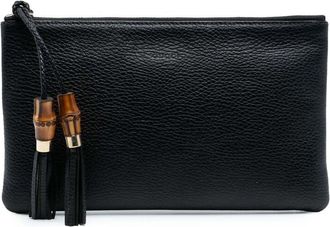 Gucci Pre-owned Gucci Calfskin Bamboo Clutch 449652 493075