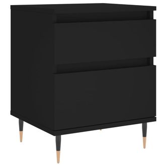vidaXL Vidaxl - Mesita De Noche Madera Contrachapada Negro 40x35x50 Cm